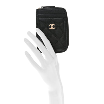 Chanel Caviar Quilted Zip Card Holder Black 2 of 7