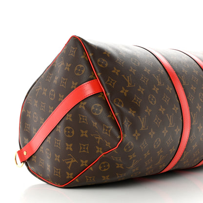 Louis Vuitton Calfskin Monogram Keepall Bandouliere 50 Coquelicot 8 of 11