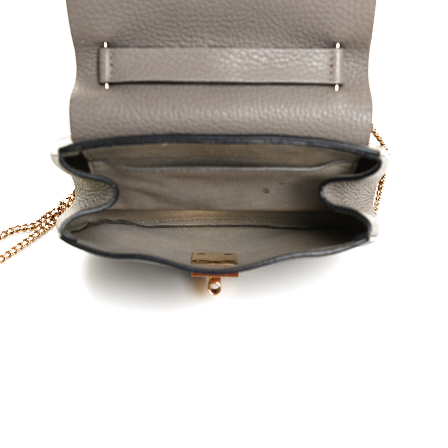 Grained Lambskin Mini Drew Shoulder Bag Motty Grey