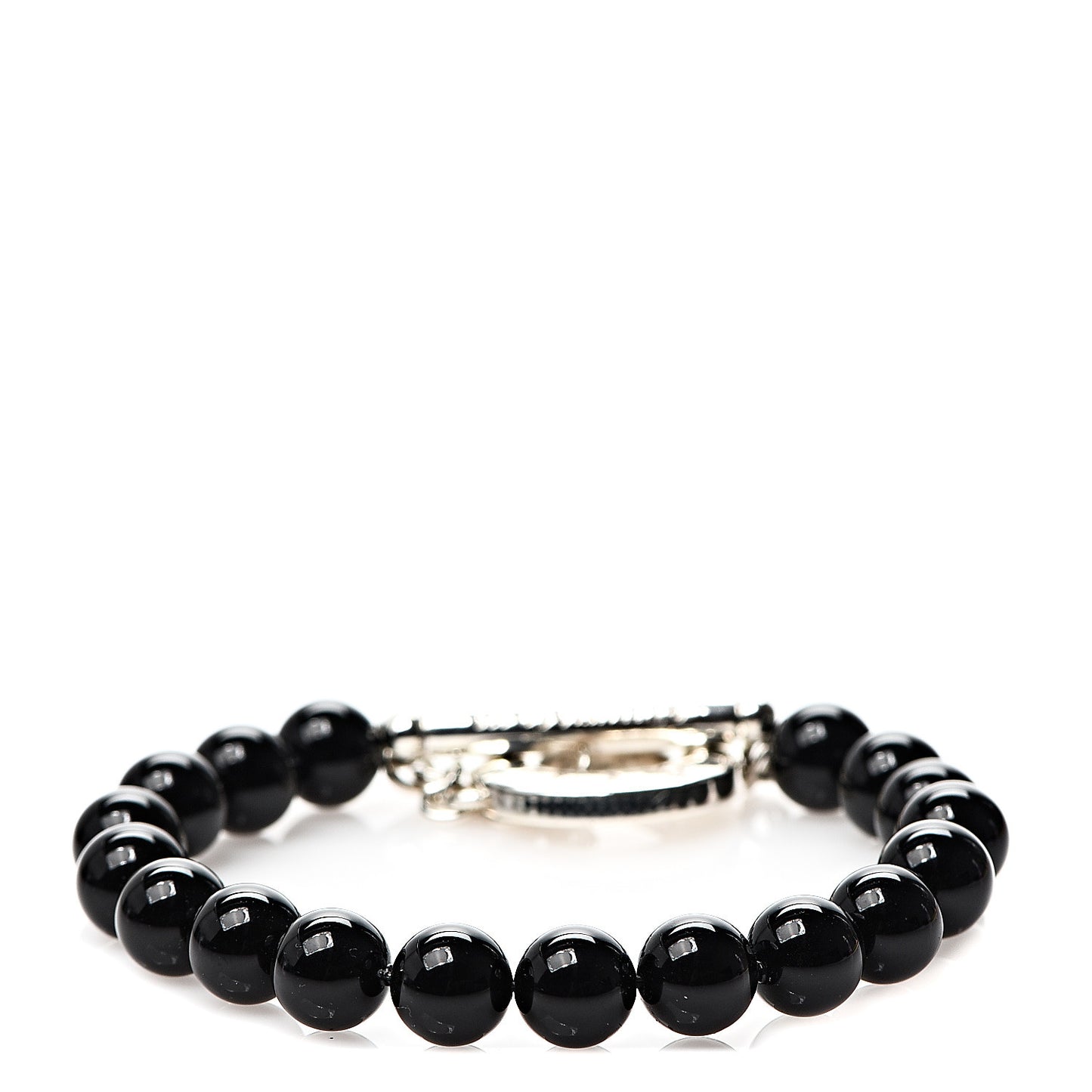 Sterling Silver Black Onyx Bead Toggle Bracelet