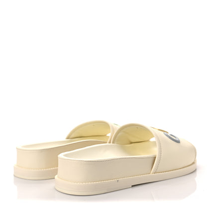 Chanel Lambskin Cha-Nel Mule Sandals 40 Ivory Multicolor 4 of 8
