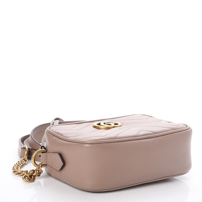 Gucci Calfskin Matelasse Mini GG Marmont Chain Shoulder Bag Nude 4 of 8