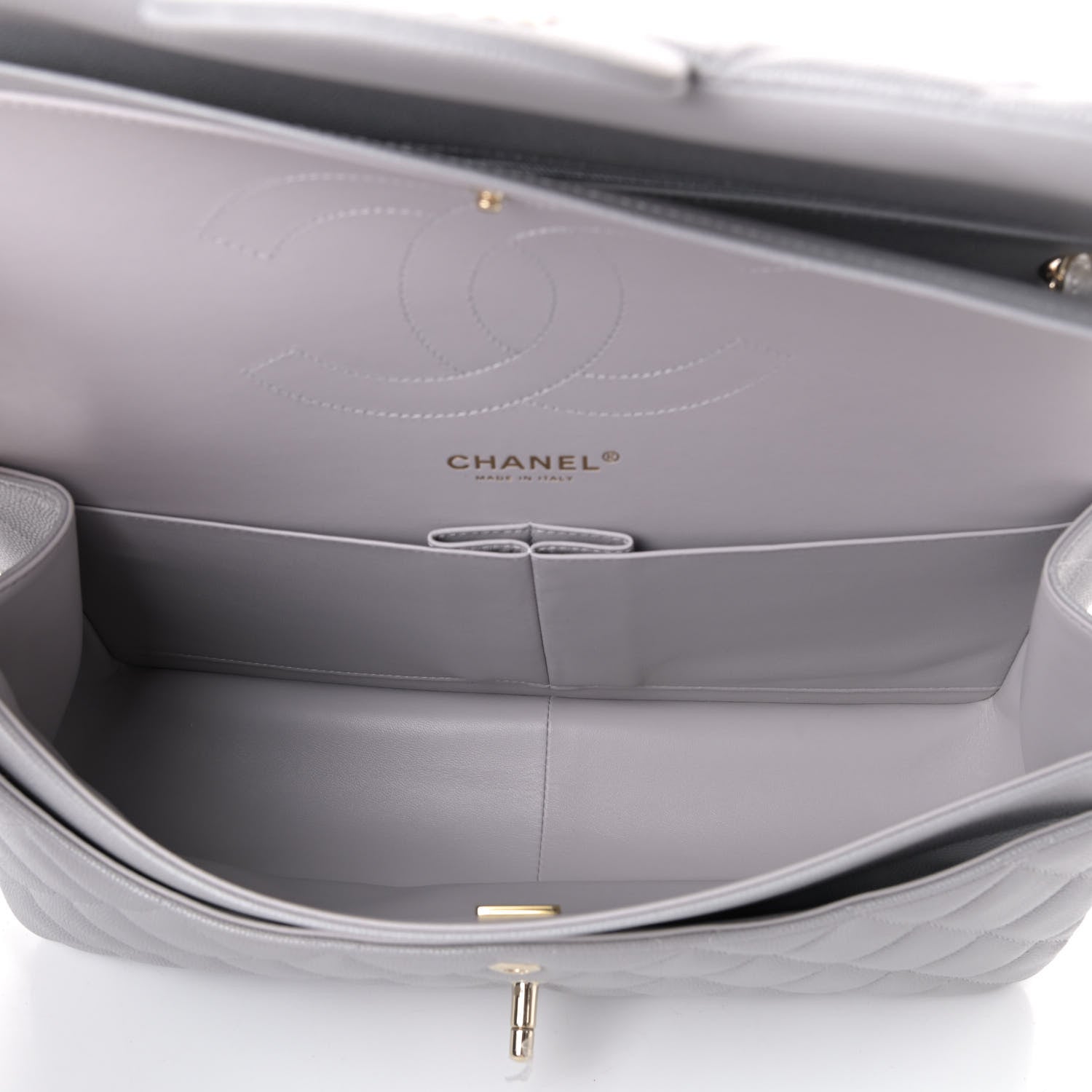 Chanel Caviar Quilted Jumbo Double Flap Grey 4 of 4