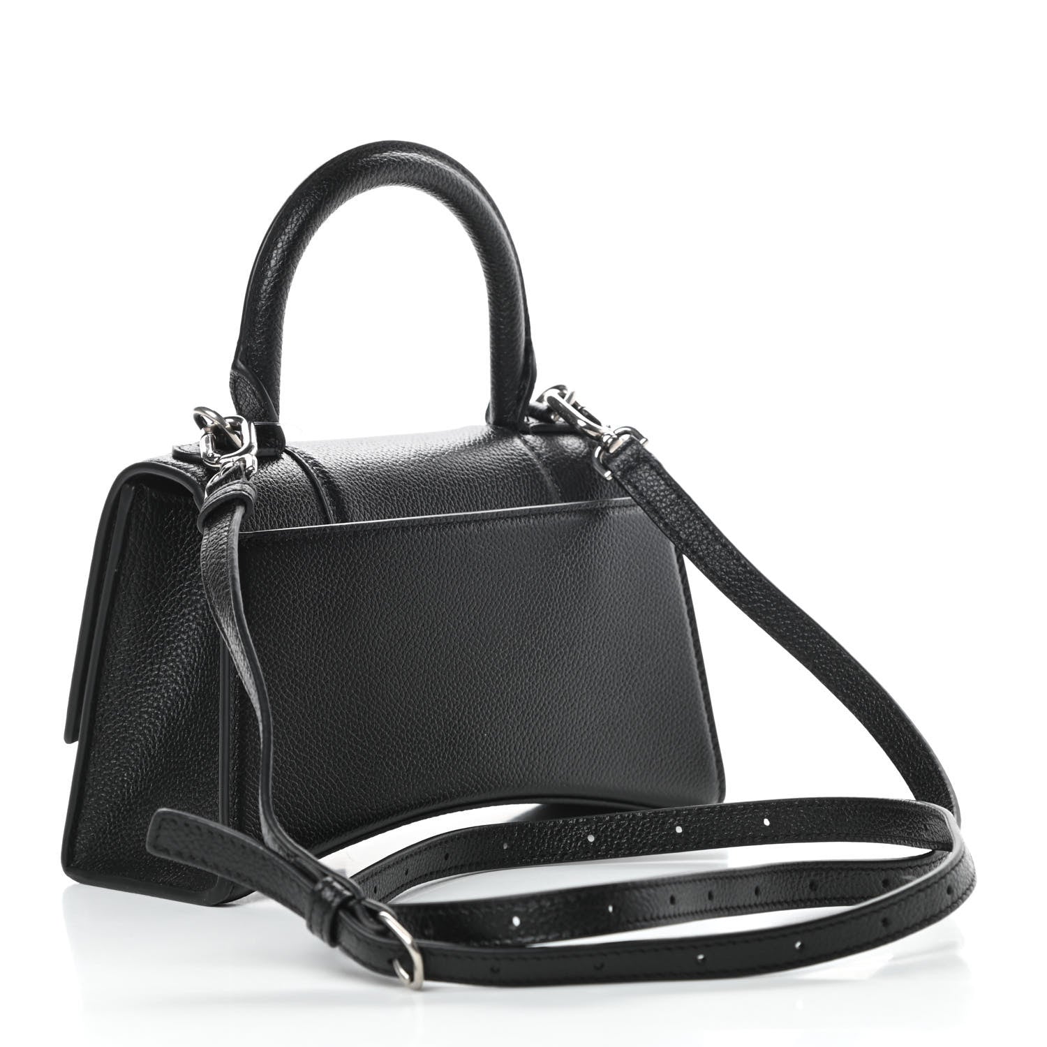 Balenciaga Grained Calfskin Hourglass Top Handle Bag XS Black 3 of 12