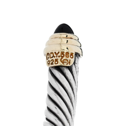 David Yurman Sterling Silver 14K Yellow Gold Black Onyx 5mm Cable Classics Petite Color Bracelet 4 of 4