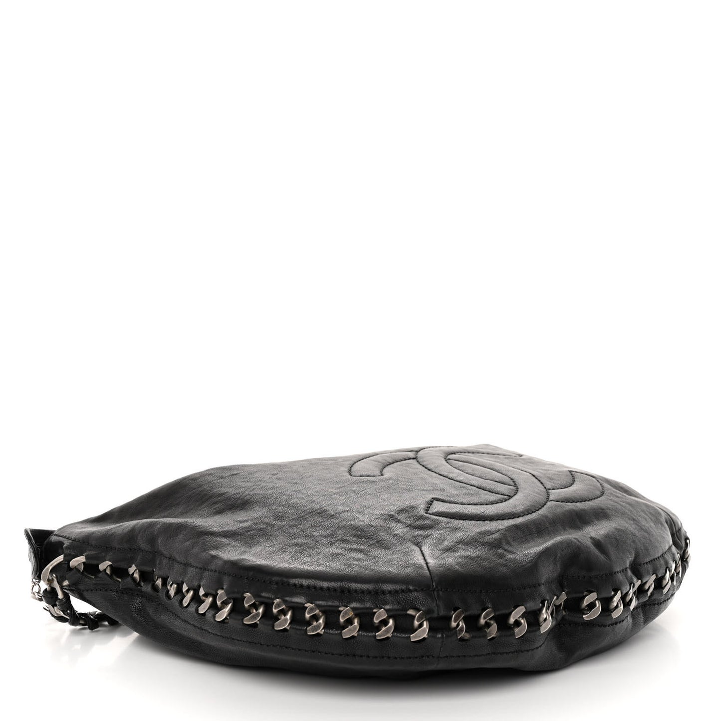 Calfskin Modern Chain Hobo Black