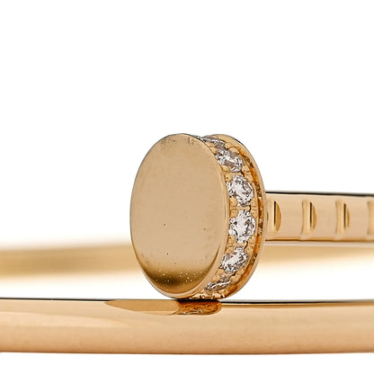 Cartier 18K Yellow Gold Diamond Small Juste Un Clou Bracelet 17 6 of 7