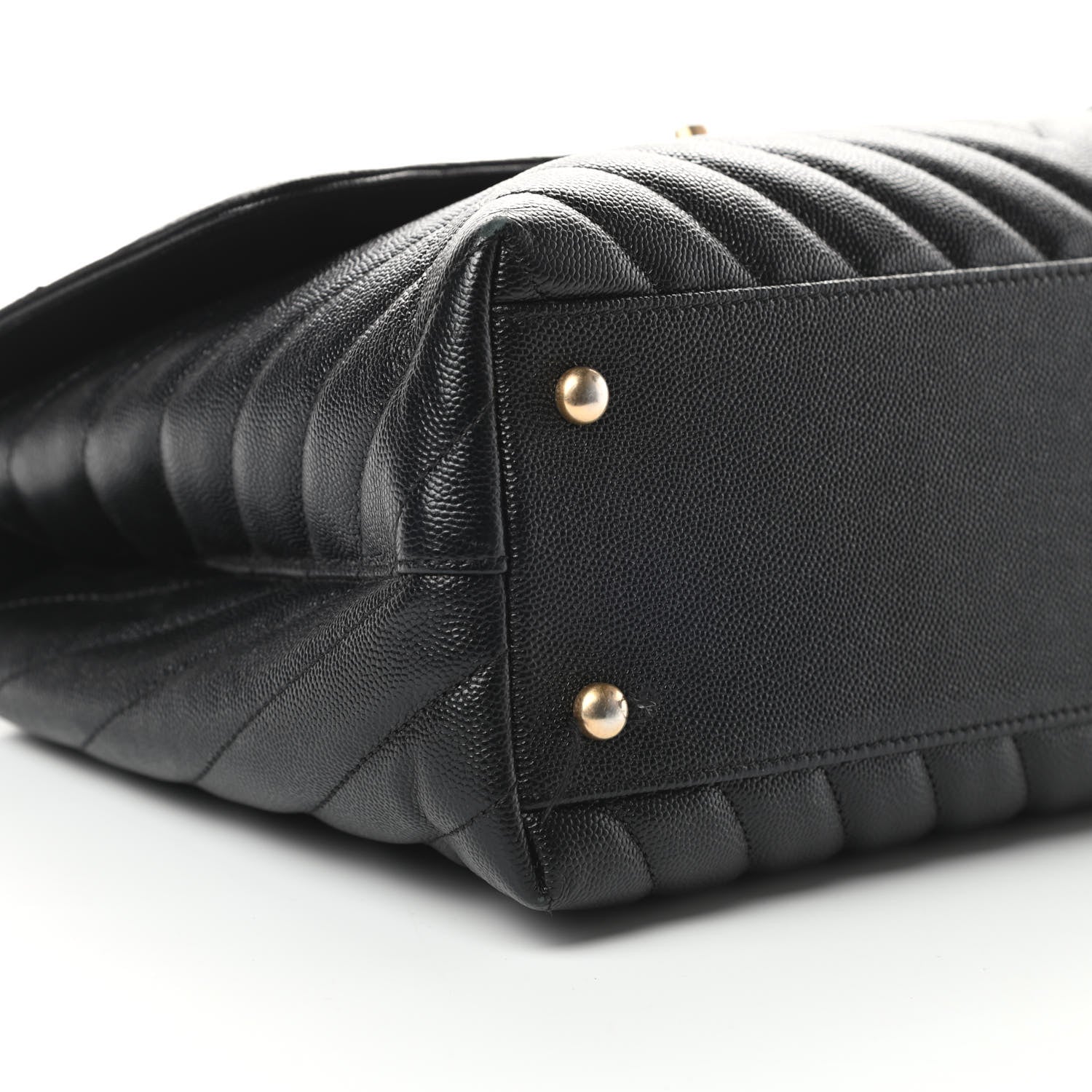 Chanel Caviar Chevron Quilted Medium Coco Handle Flap Black 9 of 16