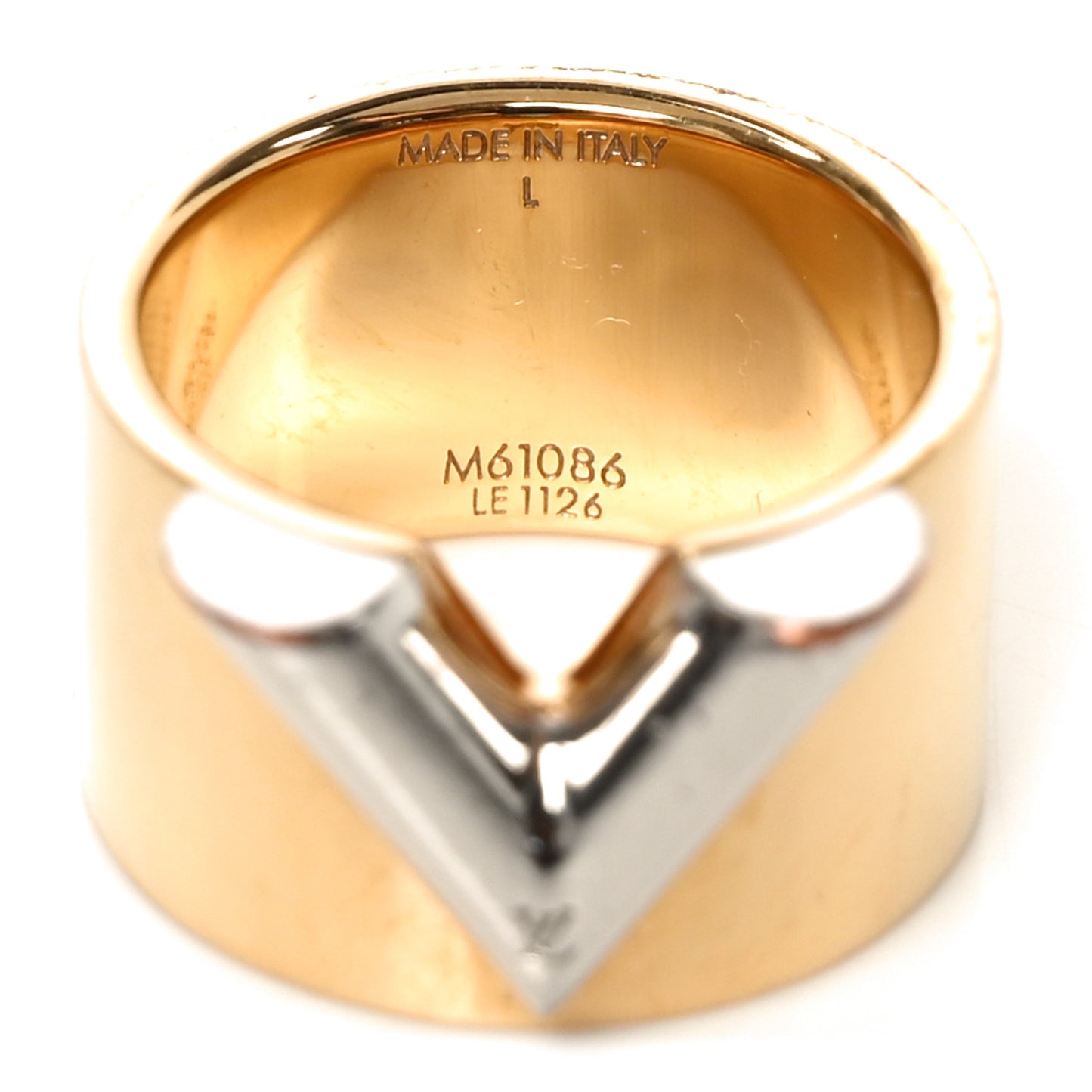 Brass Essential V Ring L 57 8 Gold Silver