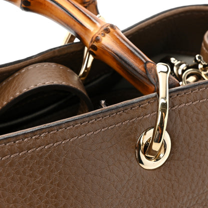 Gucci Pebbled Calfskin Medium Bamboo Shopper Tote Acero 16 of 16