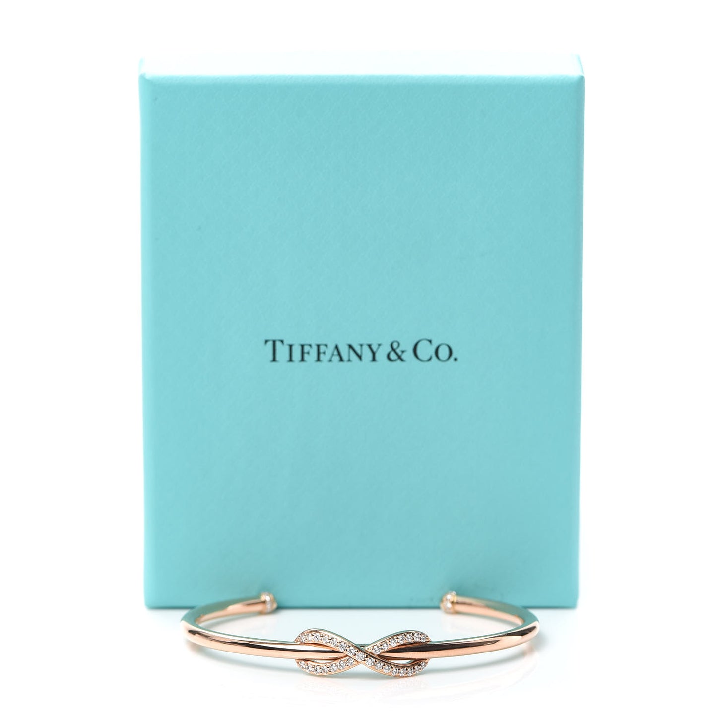 18K Rose Gold Diamond Infinity Cuff Bracelet