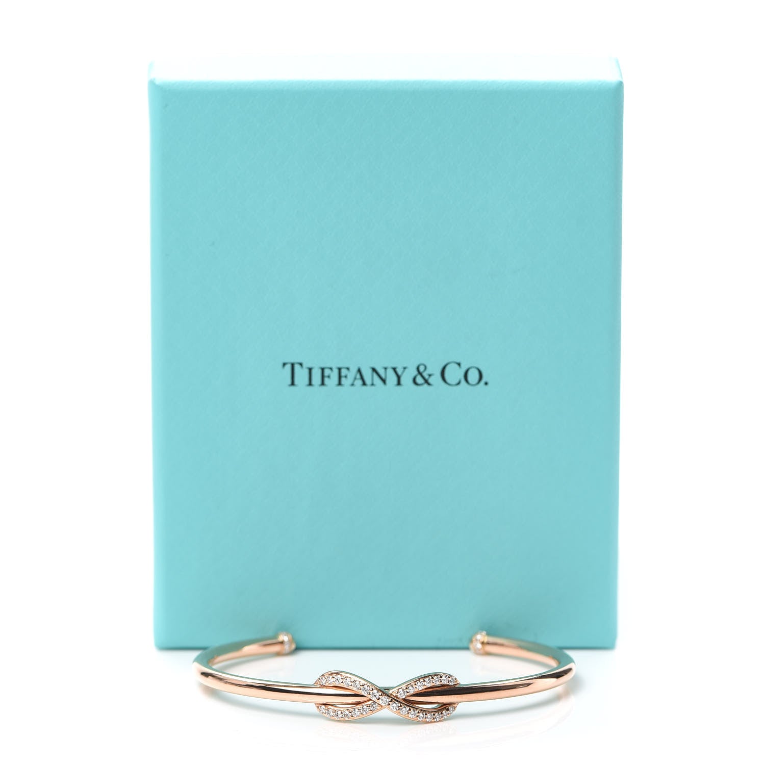 Tiffany 18K Rose Gold Diamond Infinity Cuff Bracelet 5 of 5