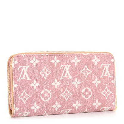 Louis Vuitton Denim Monogram Jacquard Zippy Wallet Pink 3 of 7