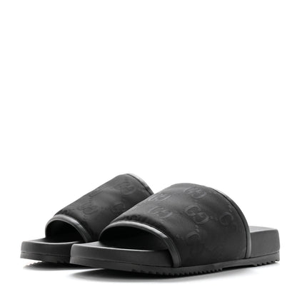 Gucci Econyl Nylon Demetra GG Monogram Mens Off the Grid Slide Sandals 9 Black 3 of 9