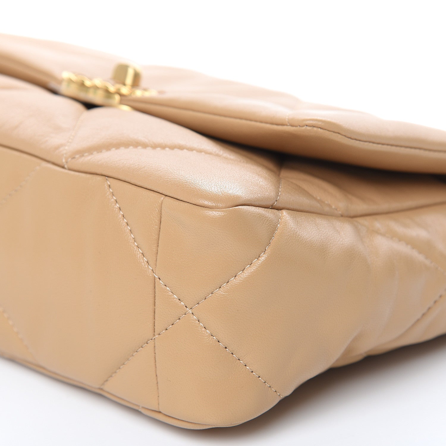 Chanel Lambskin Quilted Medium 19 Flap Dark Beige 9 of 10