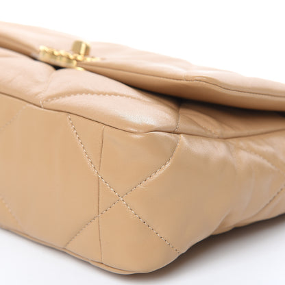 Chanel Lambskin Quilted Medium 19 Flap Dark Beige 9 of 10