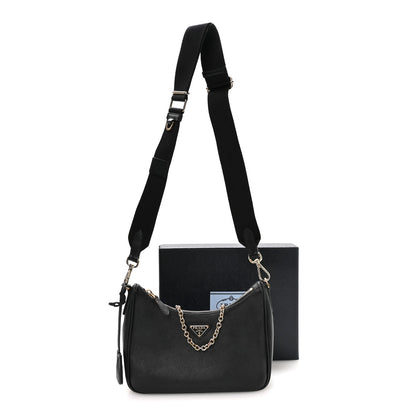 Prada Saffiano Lux Re-Edition 2005 Shoulder Bag Black 14 of 14