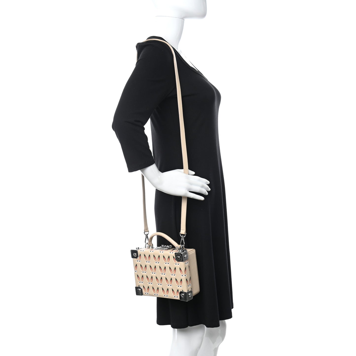 Lambskin Star Eyed Bunny Small Berlin Crossbody Natural