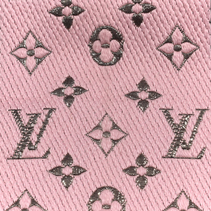 Louis Vuitton Wool Silk Logomania Shine Scarf Pink 4 of 4