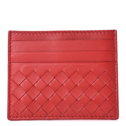 Bottega Veneta Nappa Intrecciato VN Card Case Red 1 of 9