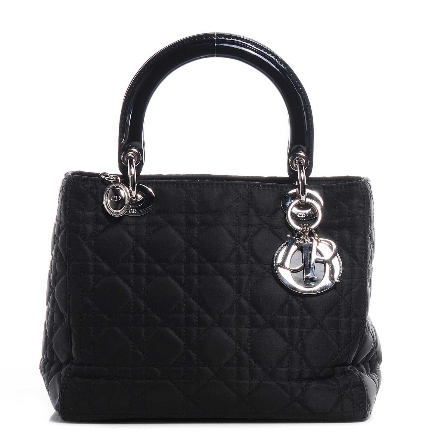 Nylon Cannage Medium Lady Dior Black