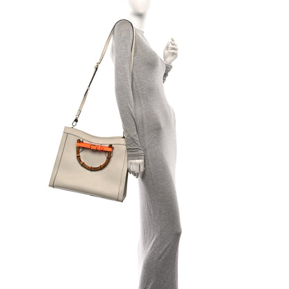 Gucci Wonka Grain Calfskin Medium Diana Tote Bag Mystic White Orange Fluo 3 of 19