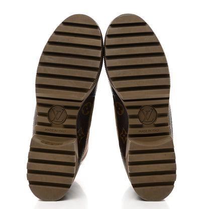 Louis Vuitton Suede Calfskin Monogram Laureate Platform Desert Boots 37.5 Taupe 5 of 8