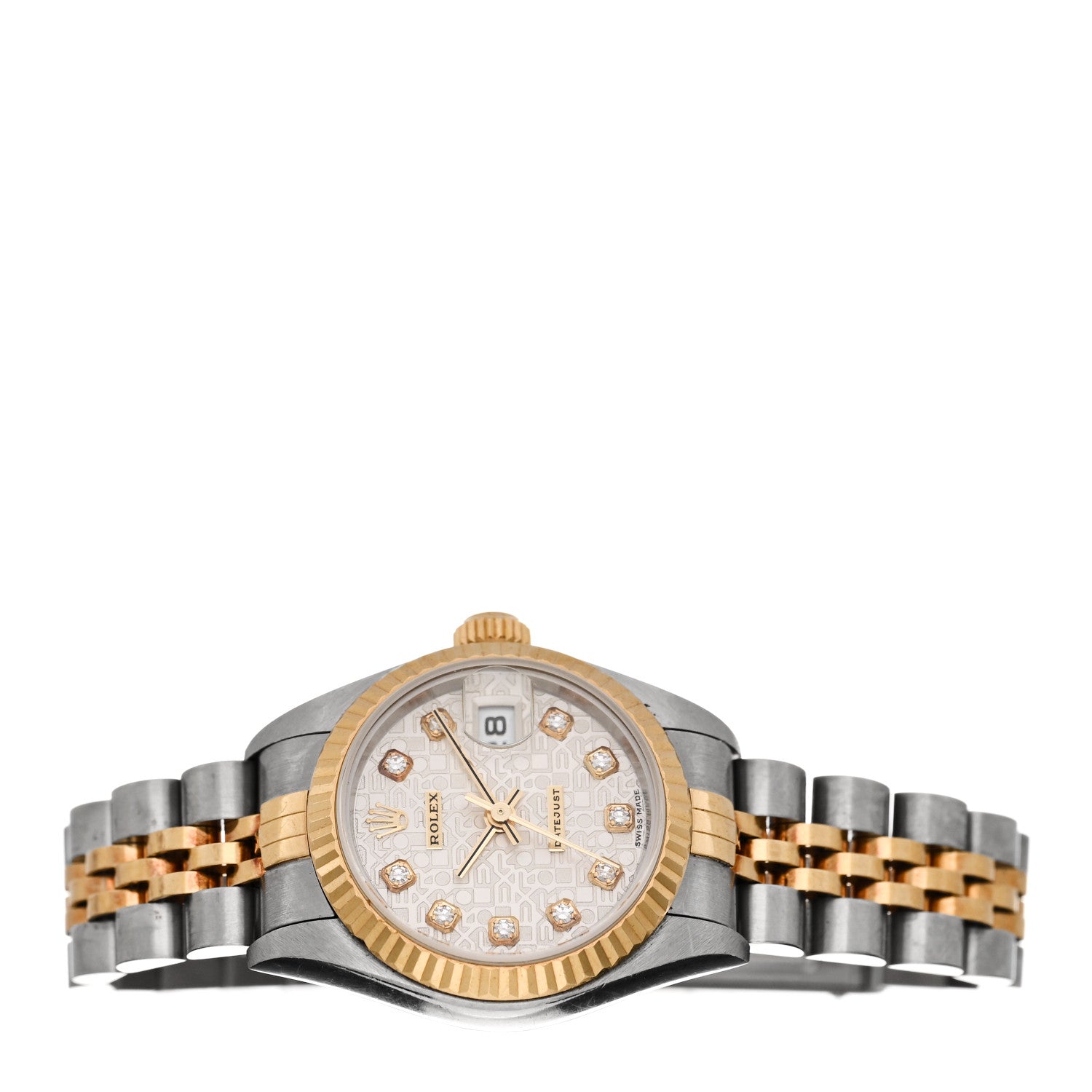 Rolex Stainless Steel 18K Yellow Gold Diamond 26mm Oyster Perpetual Datejust Watch Silver Jubilee 79173 2 of 4