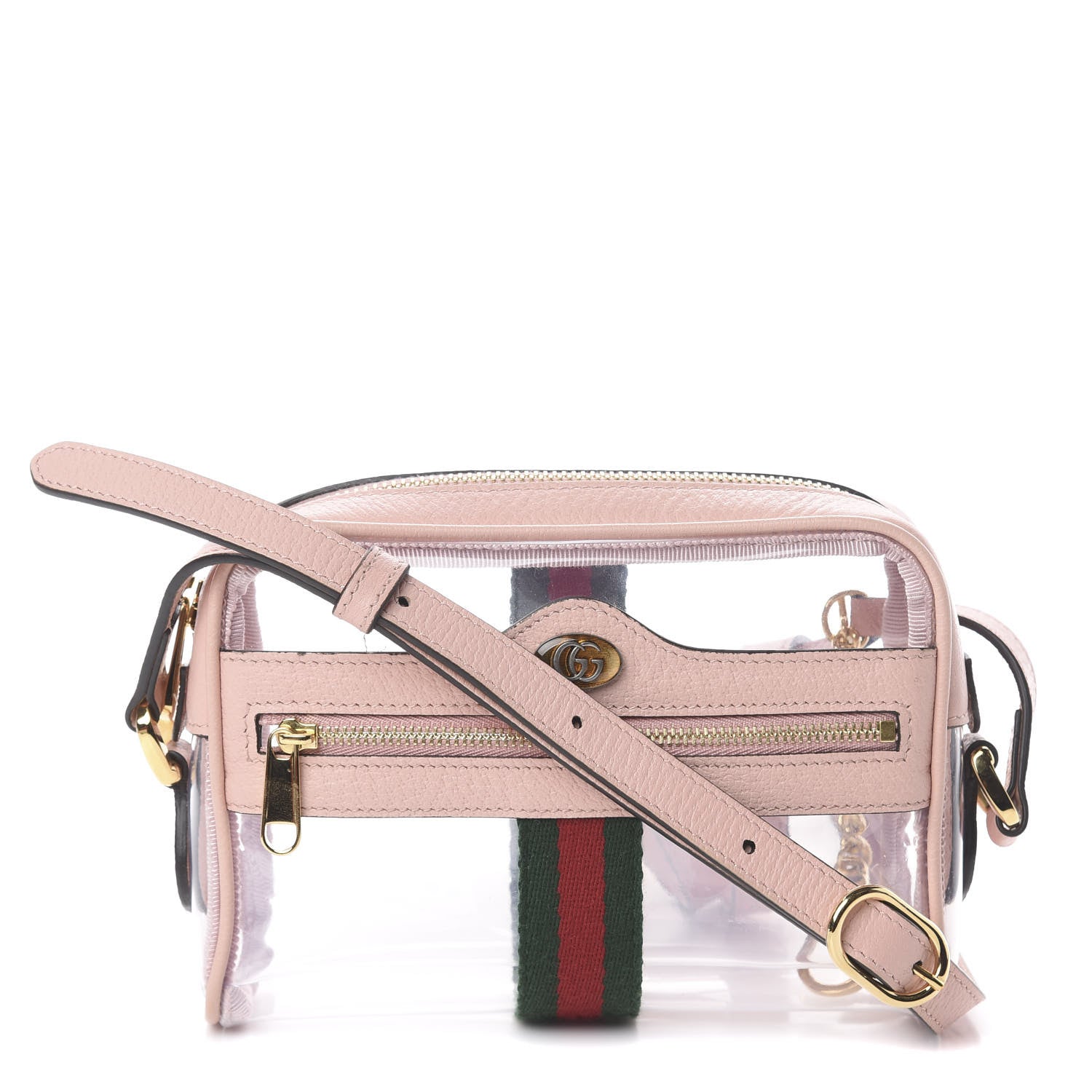 Gucci Vinyl Web Mini Ophidia Transparent Shoulder Bag Perfect Pink 1 of 7