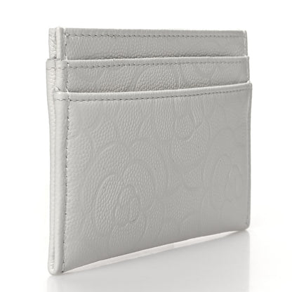Chanel Caviar Camellia Embossed Card Holder White 3 of 10