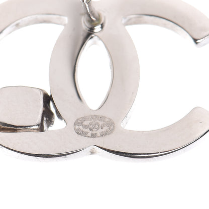 Chanel Black Stone CC Earrings Silver 5 of 6