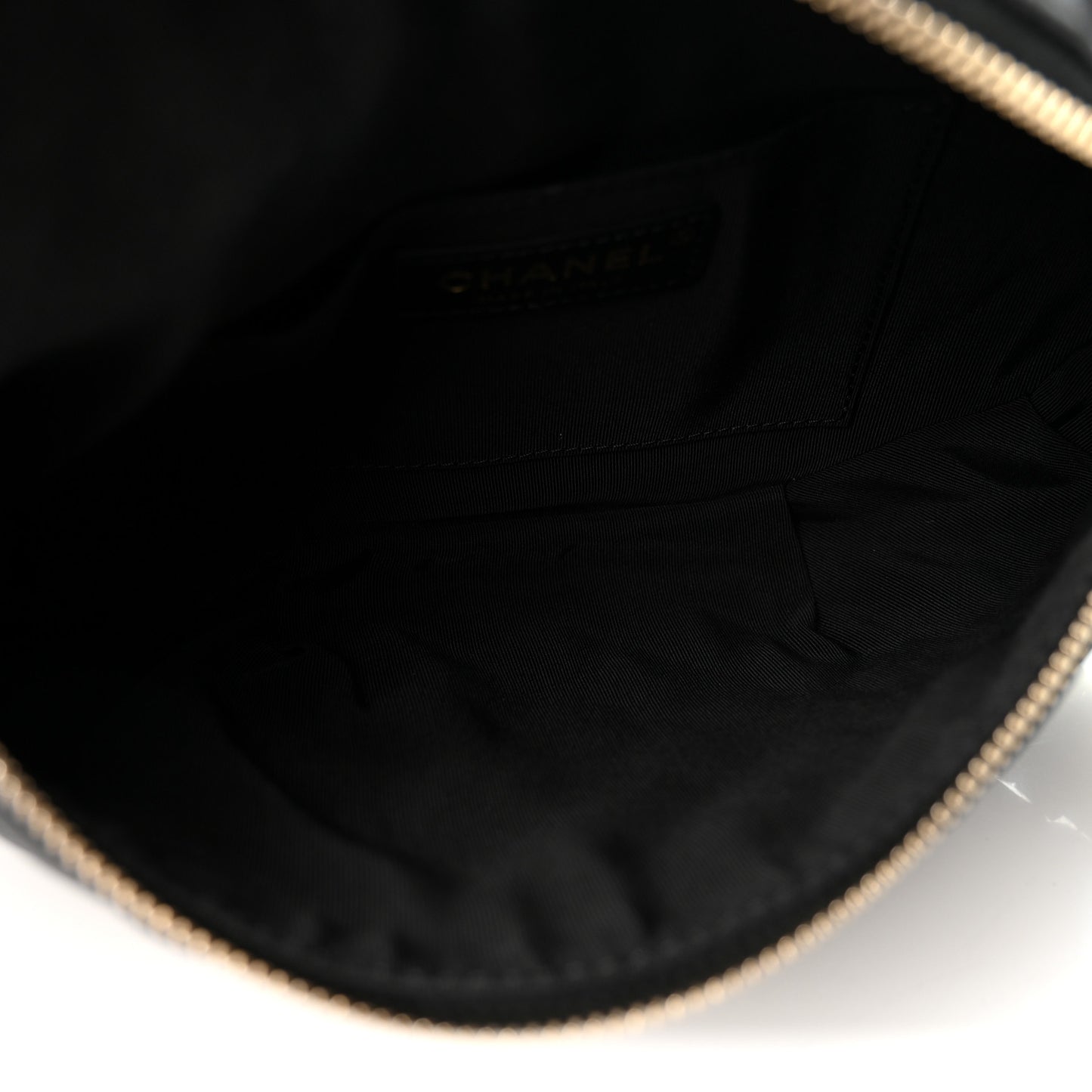 Calfskin Quilted Banane Waist Bag Fanny Pack Black