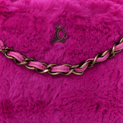 Chanel Rabbit Fur Shoulder Bag Fuchsia 8 of 11