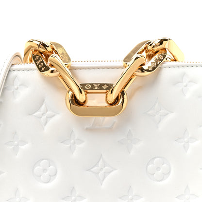 Louis Vuitton Lambskin Embossed Monogram Coussin BB White 17 of 23