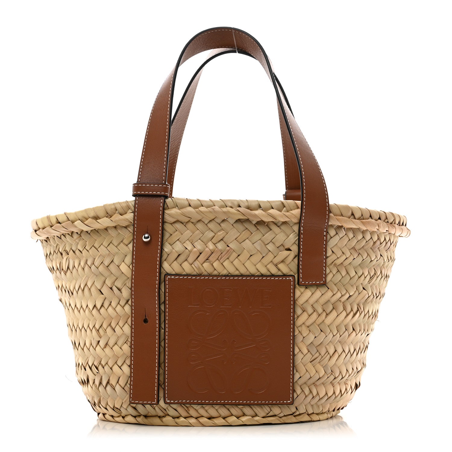 Loewe Raffia Small Basket Tote Bag Natural Tan 1 of 10