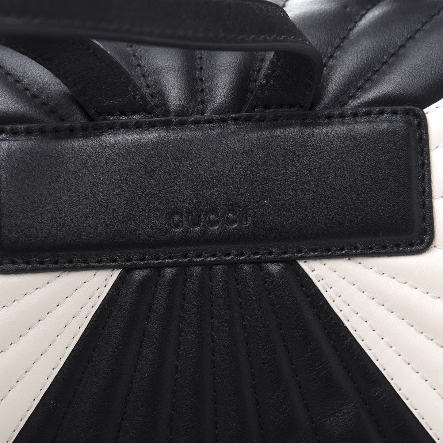Calfskin Bamboo Trapuntata Queen Margaret Backpack Mystic White Black