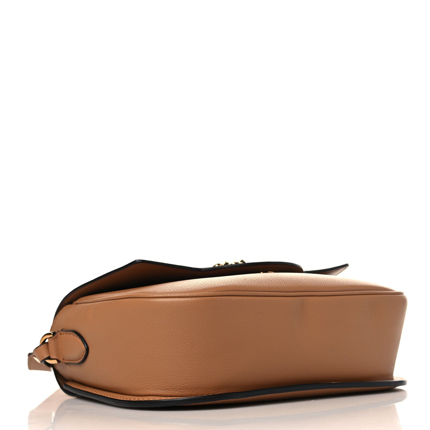 Grained Calfskin La Medusa Chain Clutch Bag Brown