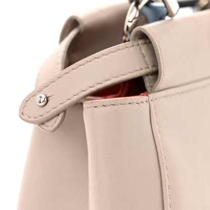 Fendi Nappa Colorblock Mini Peekaboo Iconic Satchel Grigio Polvere Carbone Bloody Mary 18 of 18