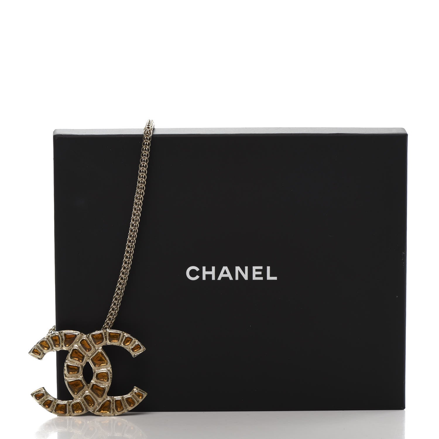 Chanel Resin Along The Nile Large CC Pendant Choker Gold Orange 6 of 6