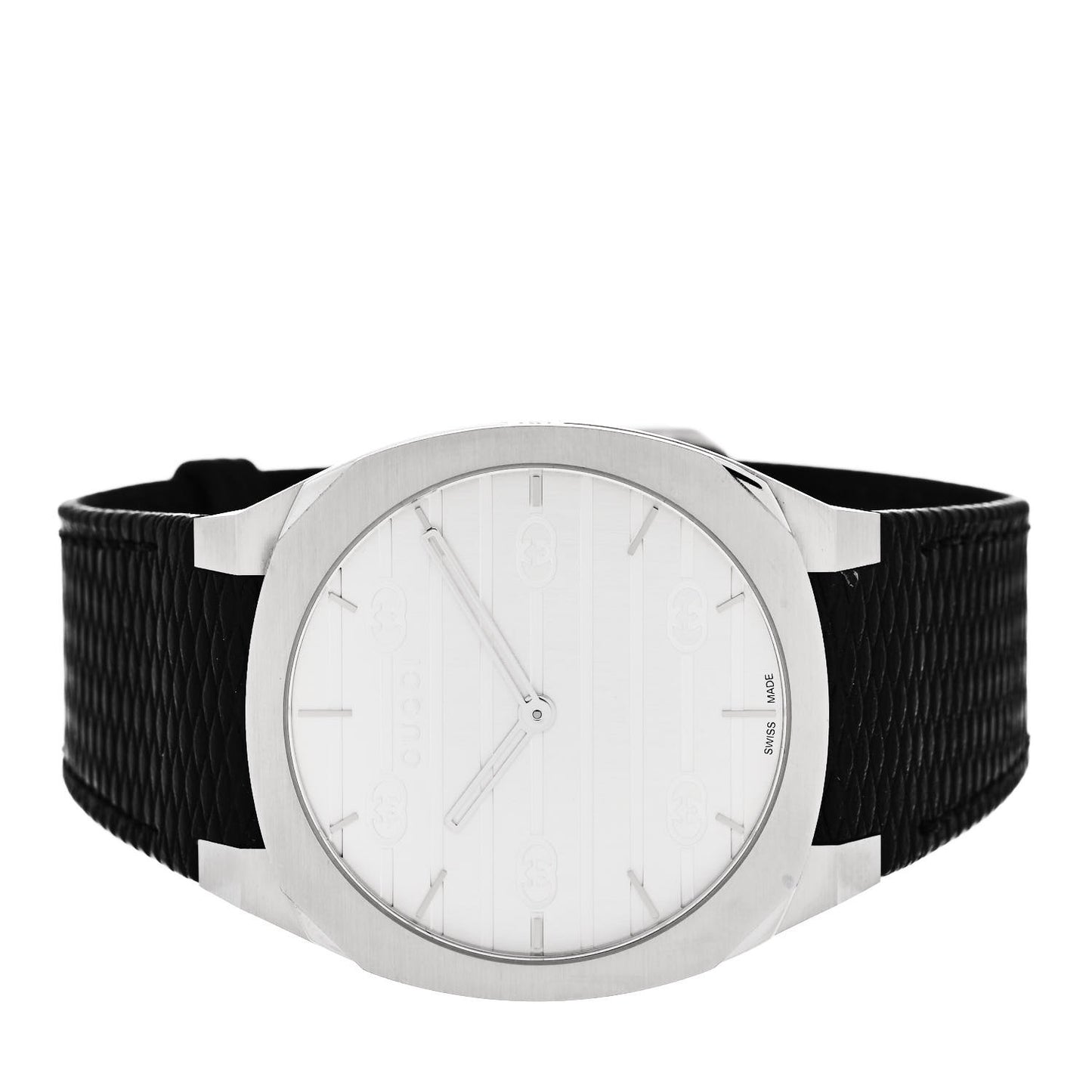 Stainless Steel Calfskin 38mm 25H Quartz Watch Black