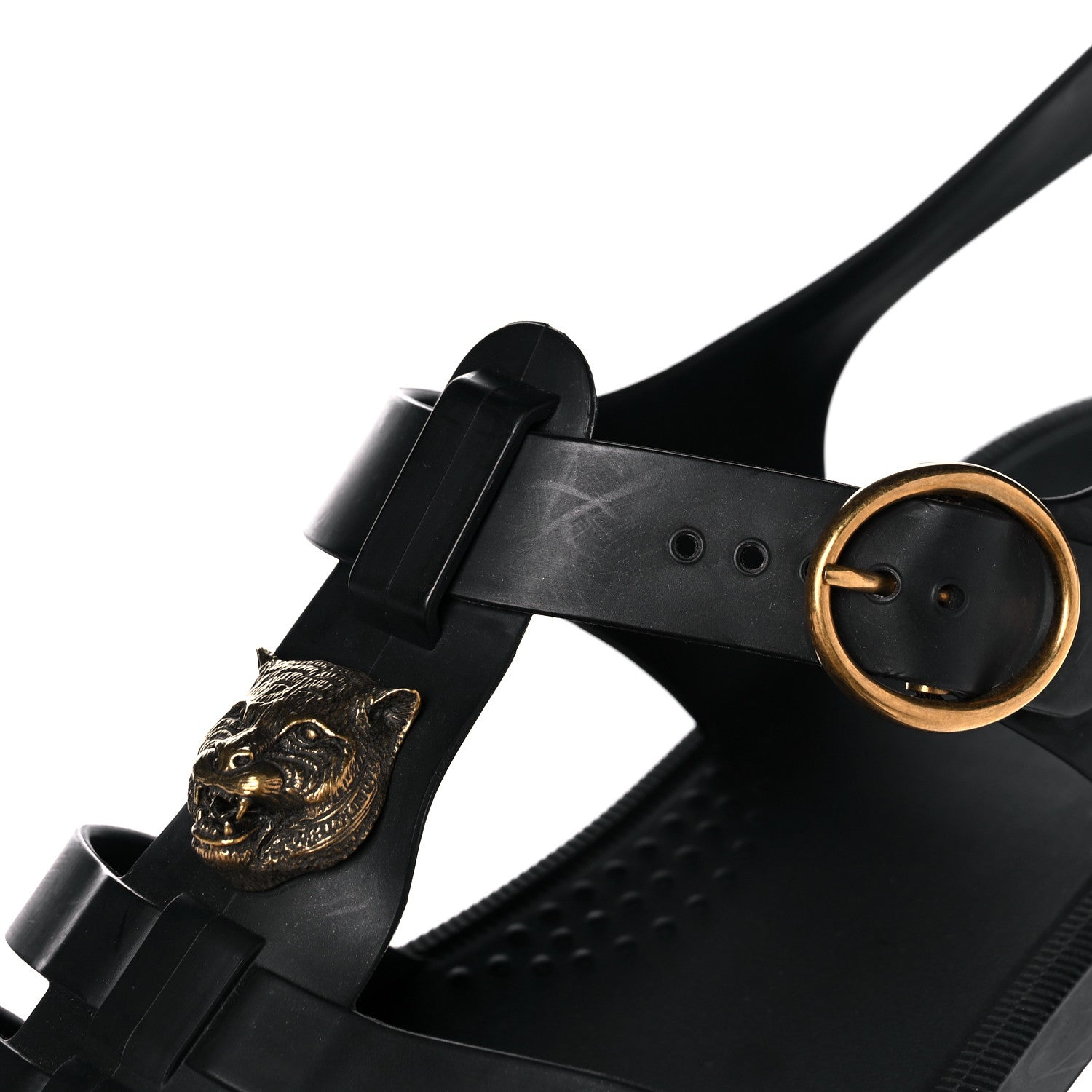 Gucci Rubber Mens Buckle Strap Sandal 8 Black 11 of 12