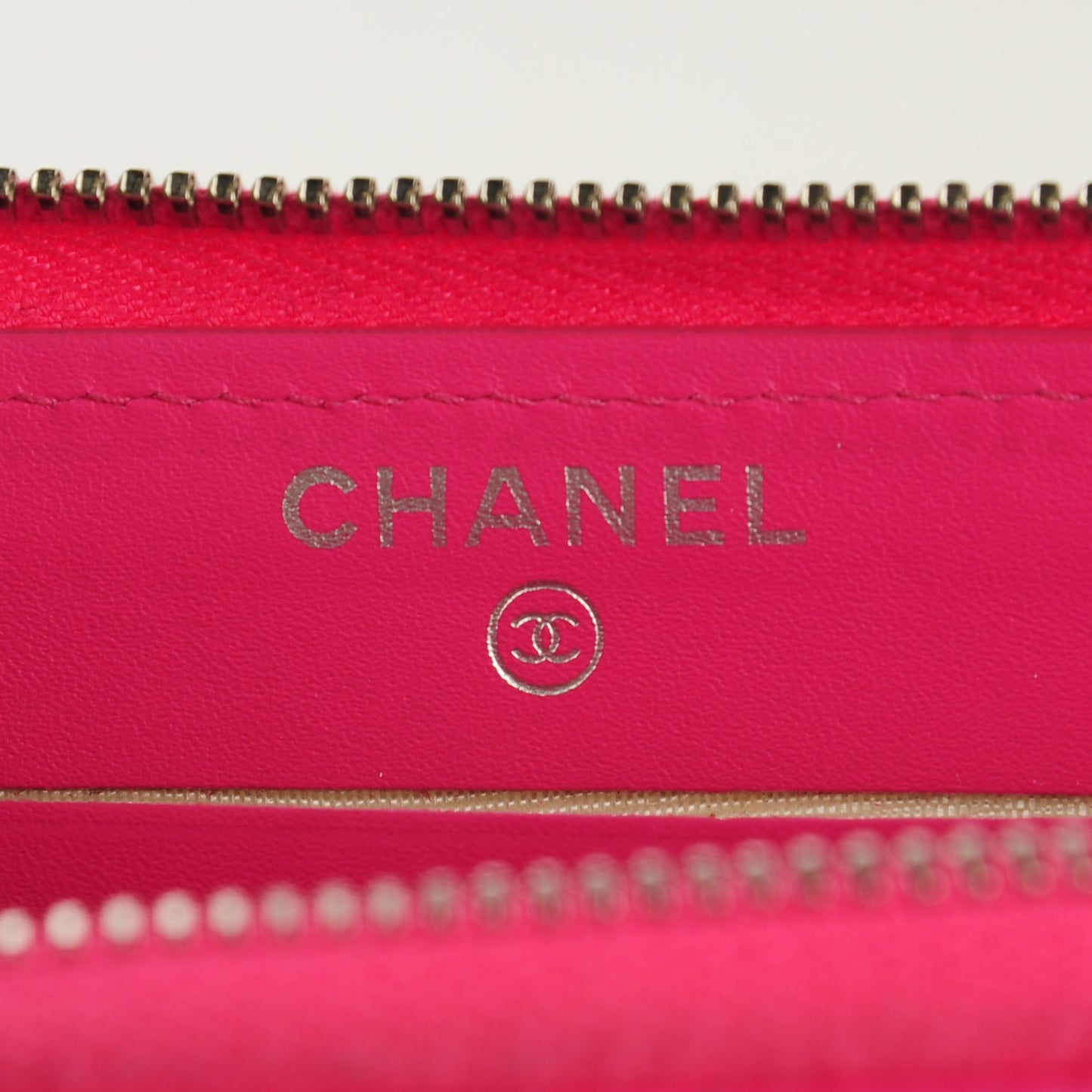 Caviar Quilted Small Zip Around Wallet Fuchsia