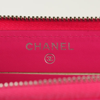 Chanel Caviar Quilted Small Zip Around Wallet Fuchsia 7 of 8