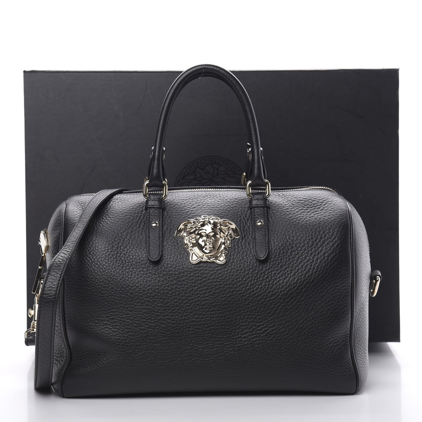 Grained Calfskin Palazzo Bowler Black
