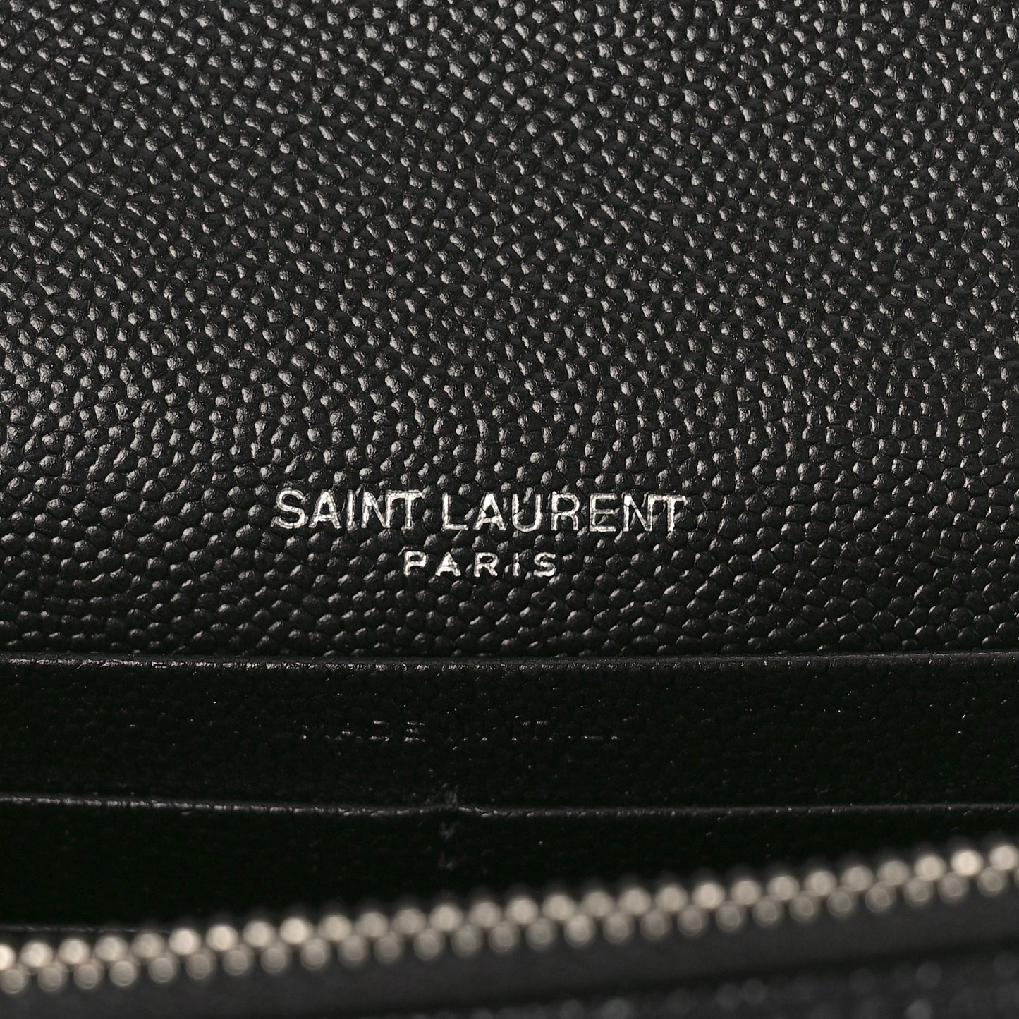 Grain De Poudre Matelasse Chevron Monogram Envelope Chain Wallet Black