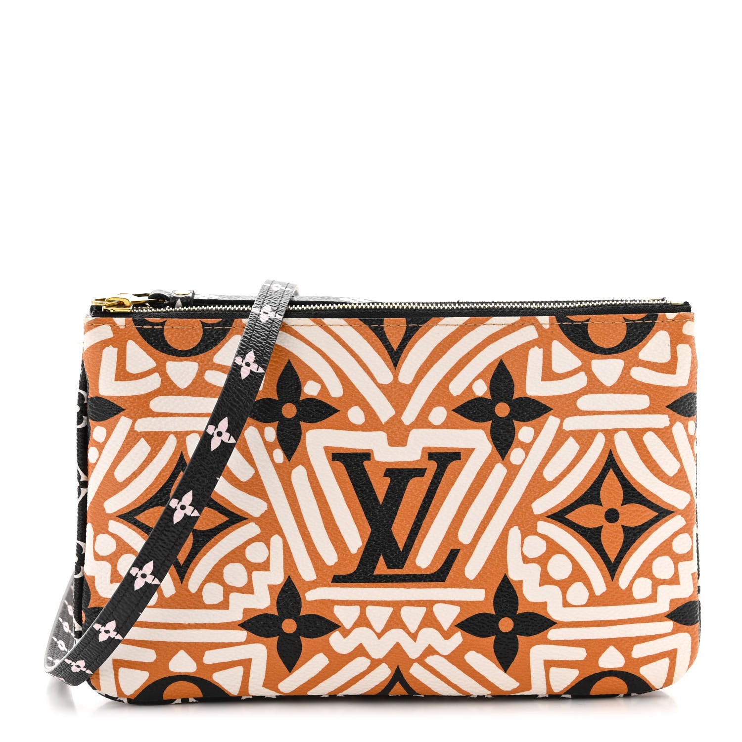 Louis Vuitton Monogram Giant Crafty Double Zip Pochette Creme Caramel 1 of 11