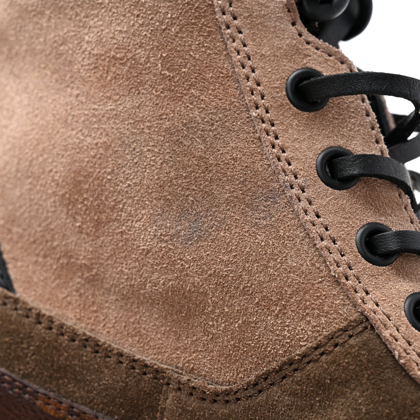Suede Calfskin Monogram Laureate Platform Desert Boots 35 Taupe