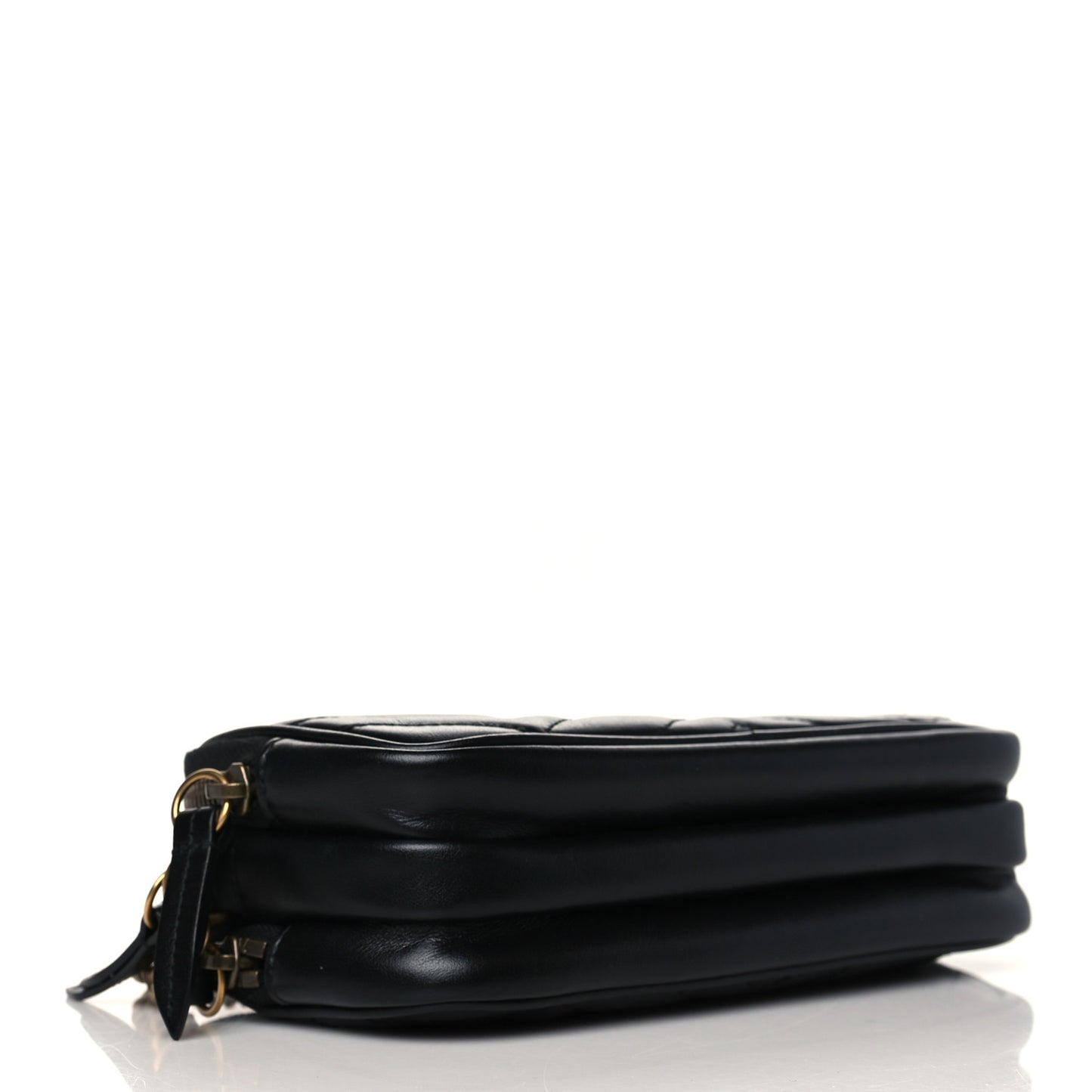 Calfskin Matelasse Mini GG Marmont Chain Crossbody Bag Black