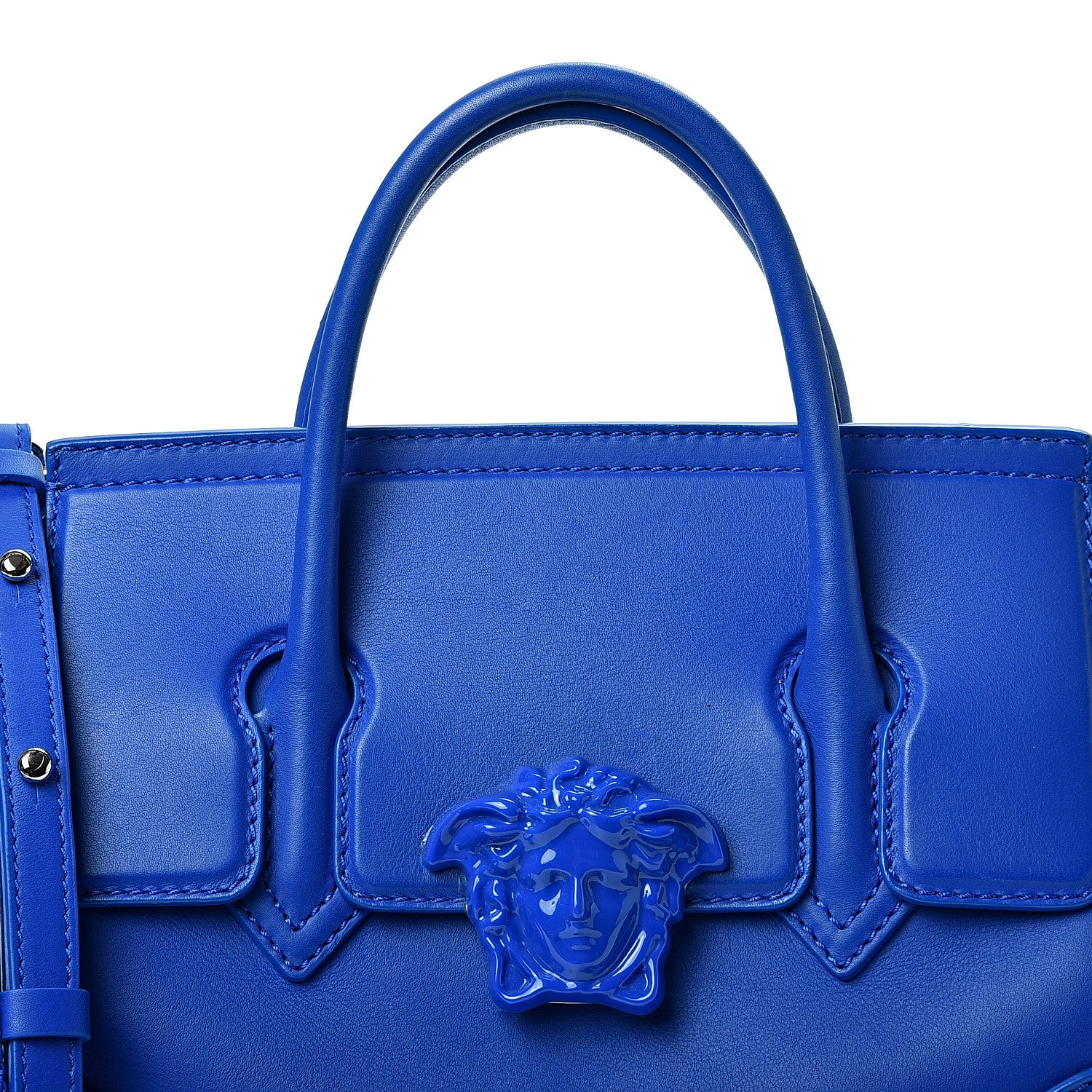 Versace Vitello Medium Palazzo Empire Bag Blue 6 of 9
