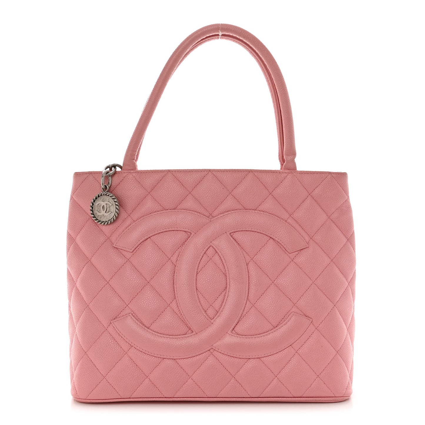Caviar Quilted Medallion Tote Light Pink